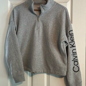 Calvin Klein Gray Quarter-Zip Sweatshirt